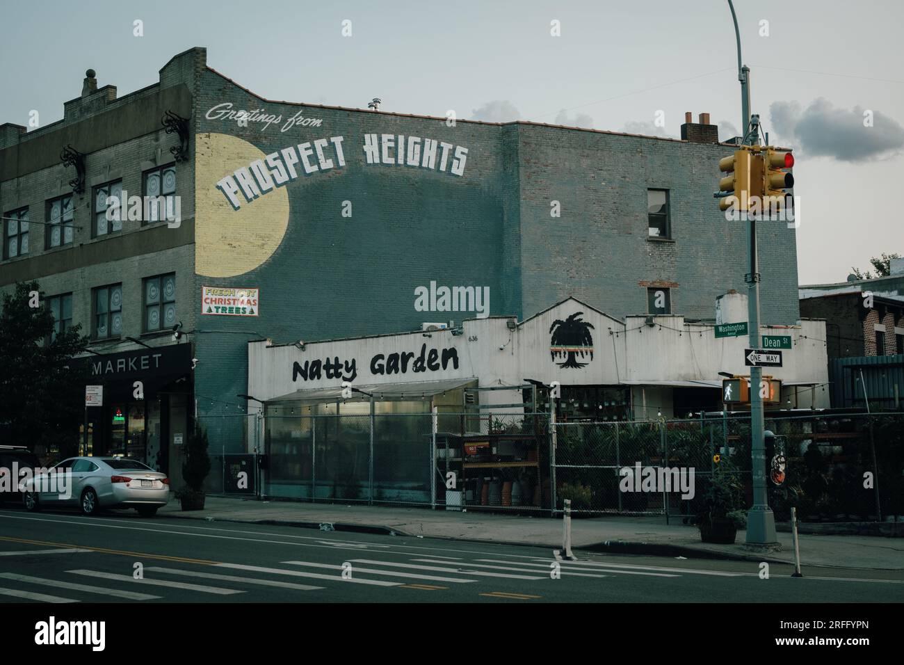 Salutations de la murale de Prospect Heights, Brooklyn, New York Banque D'Images