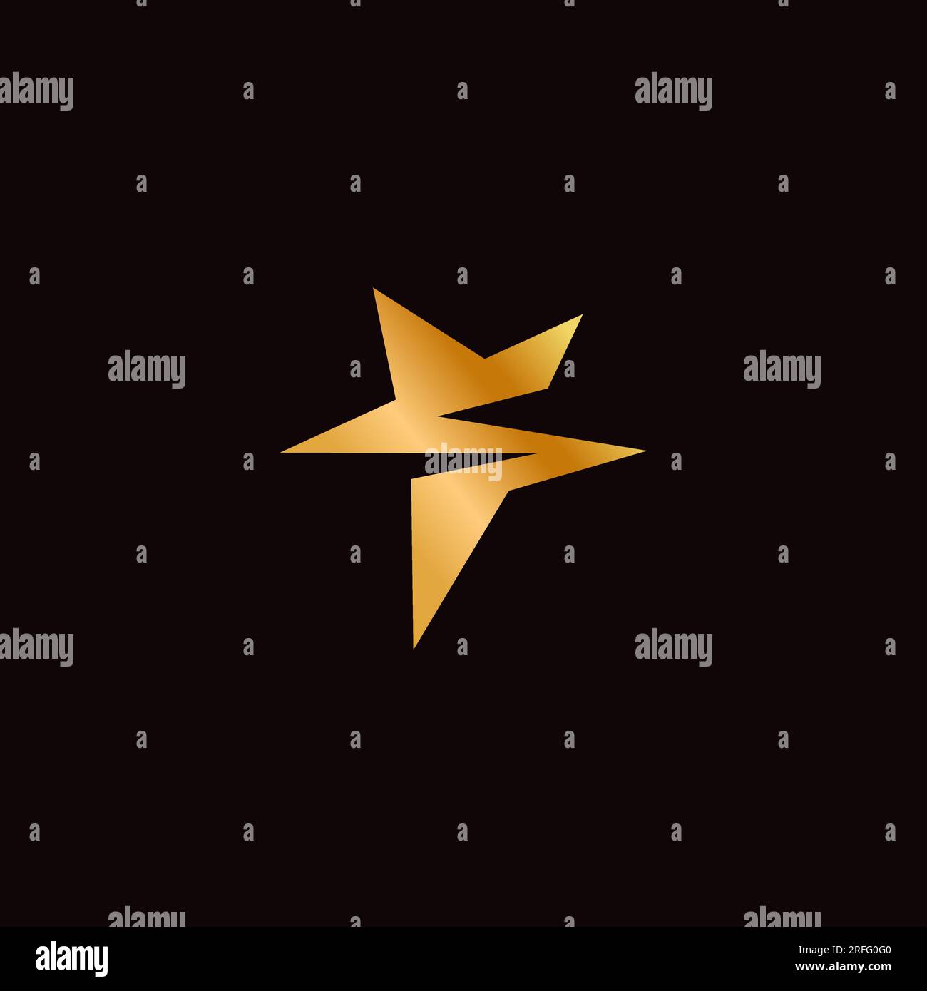 Logo lettre S Star. Logo Star Gold Illustration de Vecteur