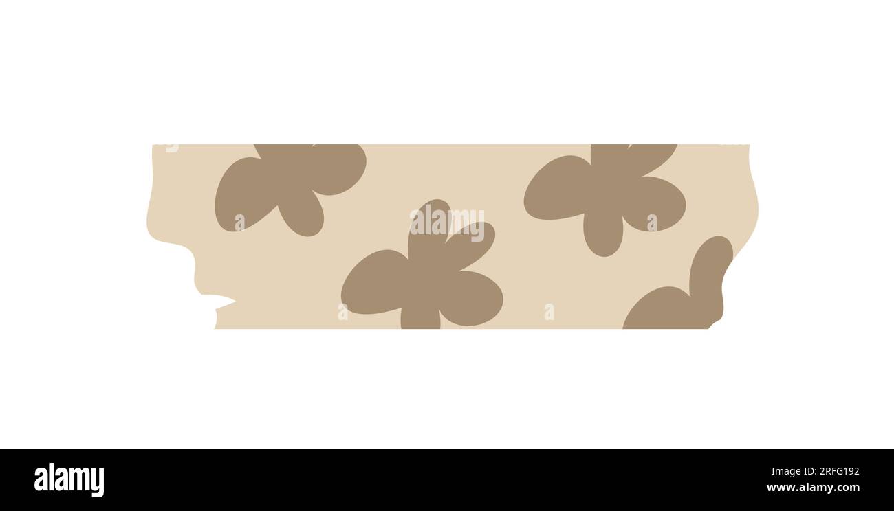 Motif de bordure vectorielle scotch scandi floral Blooms lumineux. Bannière stylisée de doodle de fleur d'enfants mignon. Bordure en ruban déco style ludique scandinave Illustration de Vecteur