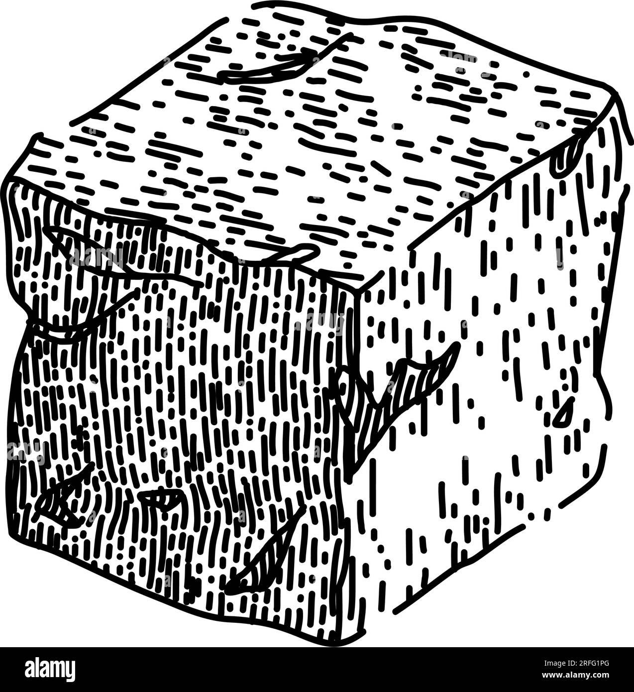 vecteur dessiné à la main de croquis de fromage feta frais Illustration de Vecteur