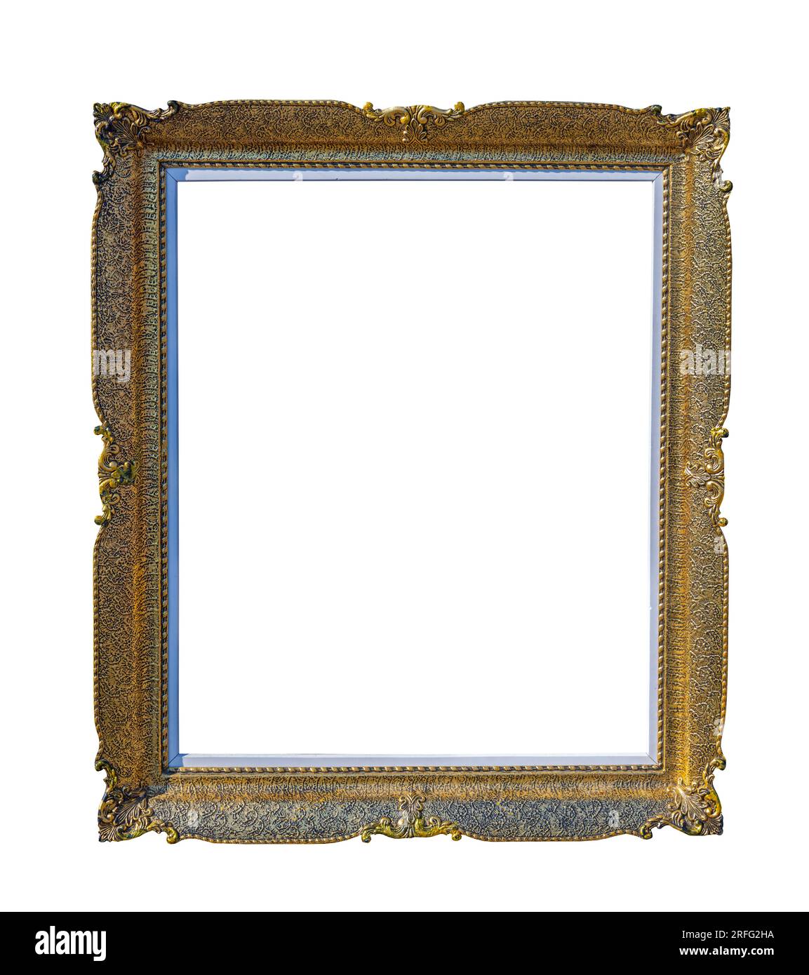 Vintage Gold Art Picture Frame Copy Space isolé Banque D'Images