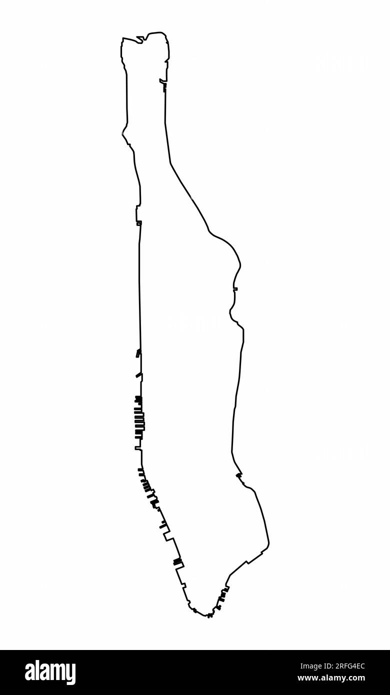 Contour de carte de Manhattan isolé sur fond blanc Illustration de Vecteur