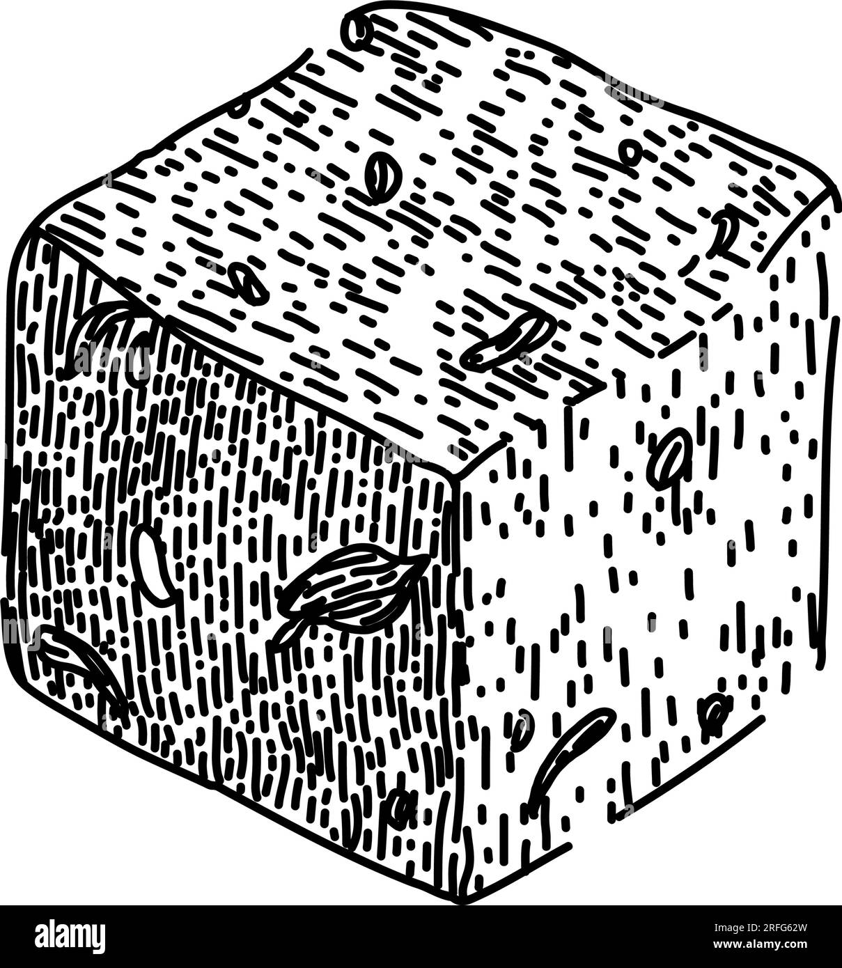 vecteur dessiné à la main pour croquis de fromage feta alimentaire Illustration de Vecteur