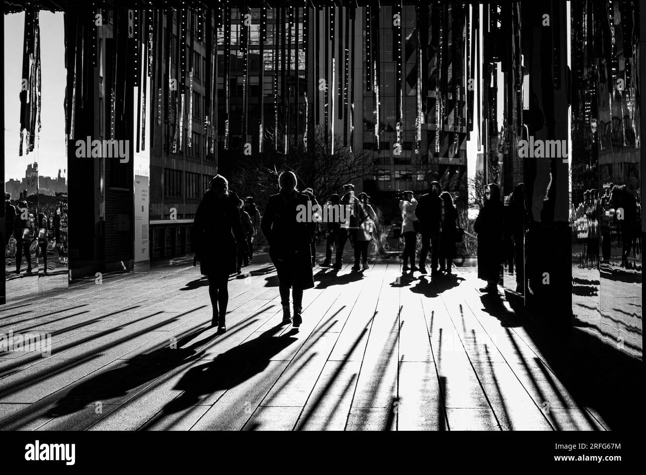 Lumière et ombres sur la High Line, New York Banque D'Images