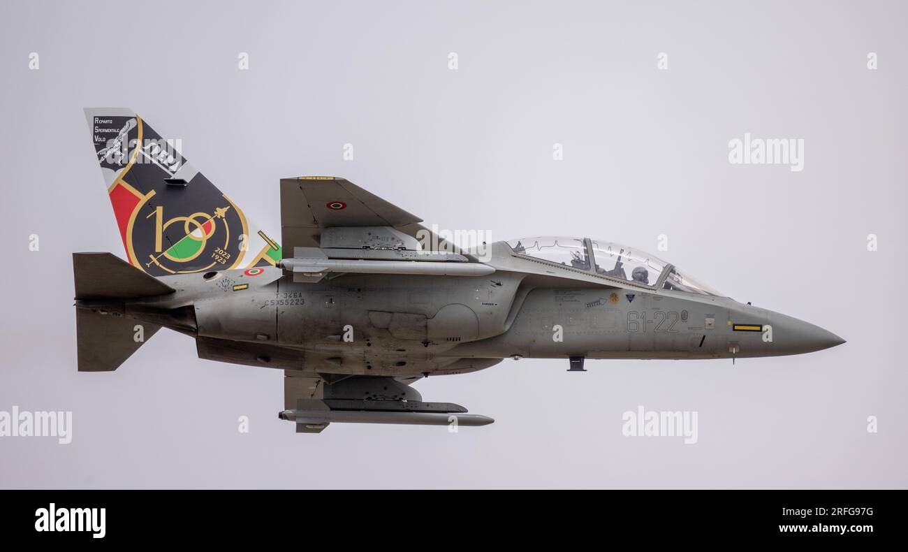 Italin Air Force T-346a Master Advanced Jet Trainer au tatouage Royal International Air Banque D'Images