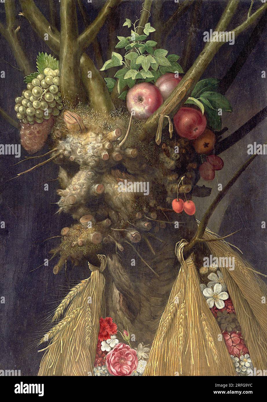 Giuseppe Arcimboldo - quatre saisons dans une tête - c. 1590 Banque D'Images