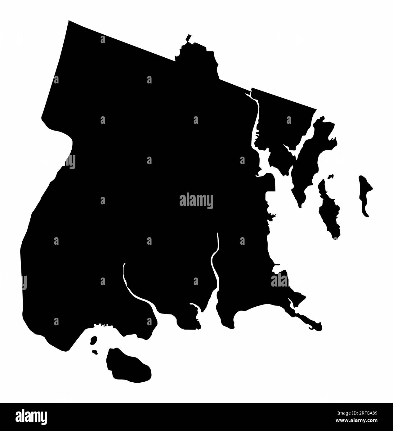 La silhouette de la carte du Bronx isolée sur fond blanc, New York City Illustration de Vecteur