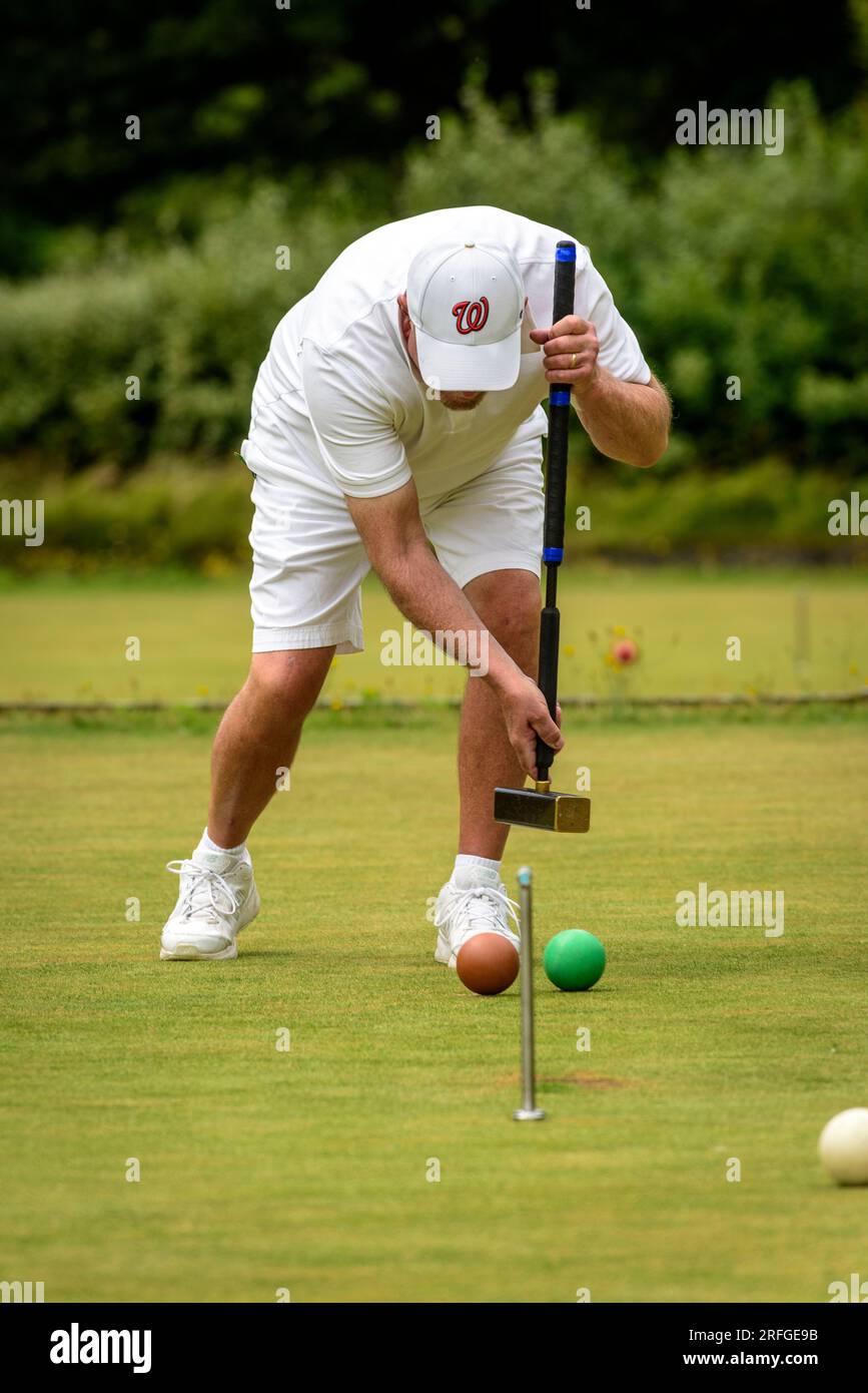 David Druiett Canada participant au Championnat du monde de croquet de l'Association Londres 2023 Banque D'Images