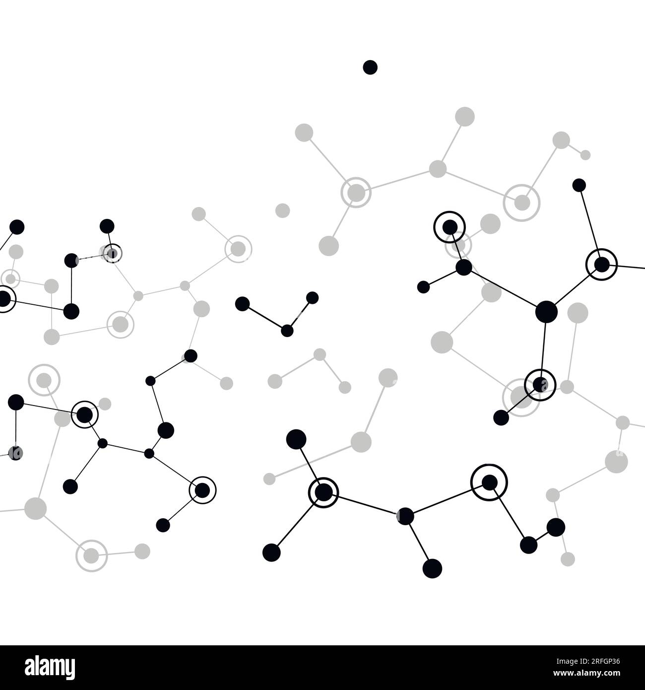 Vecteur molécules noires avec des points lignes fond blanc Illustration de Vecteur