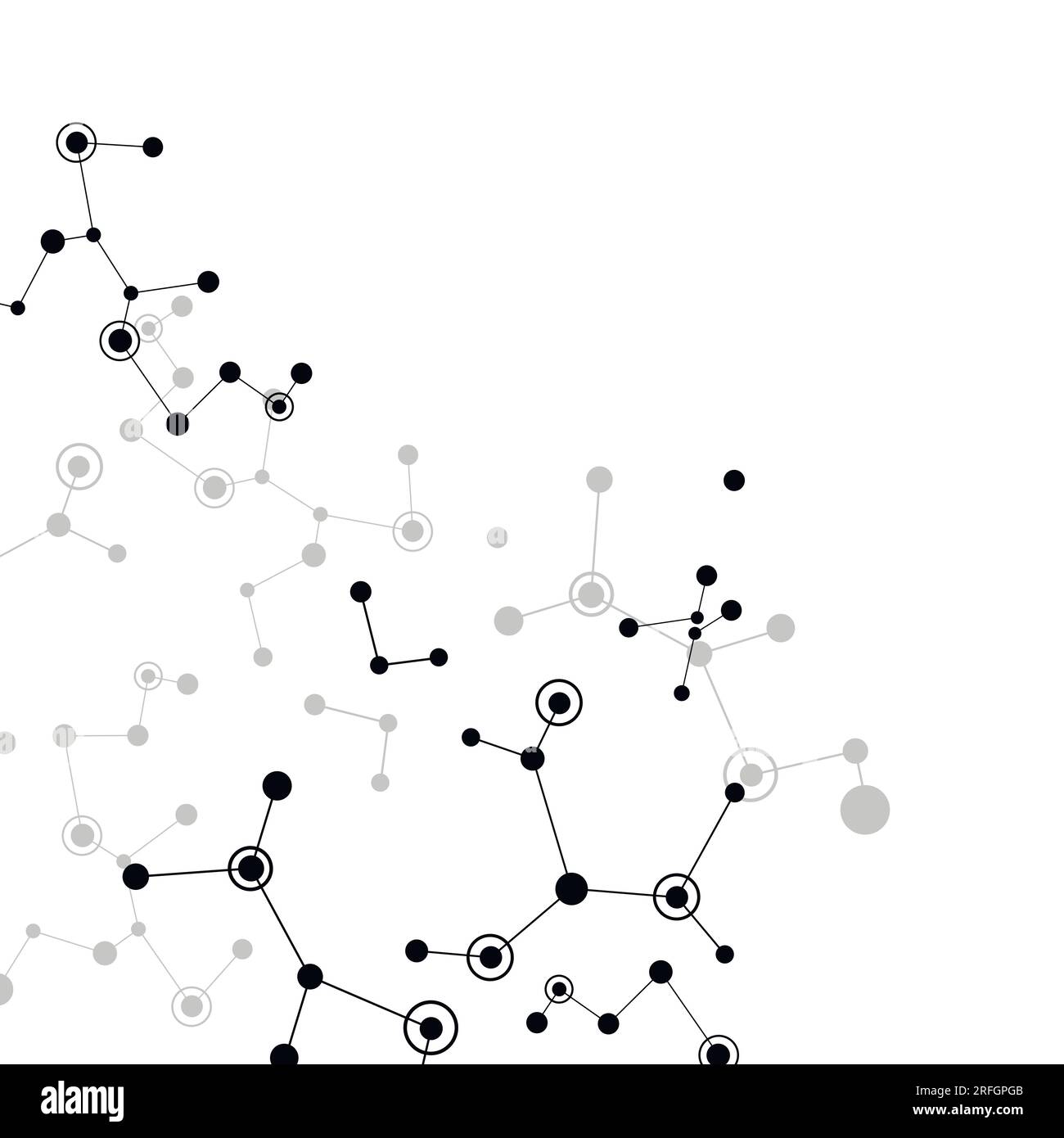 Vecteur molécules noires avec des points lignes fond blanc Illustration de Vecteur