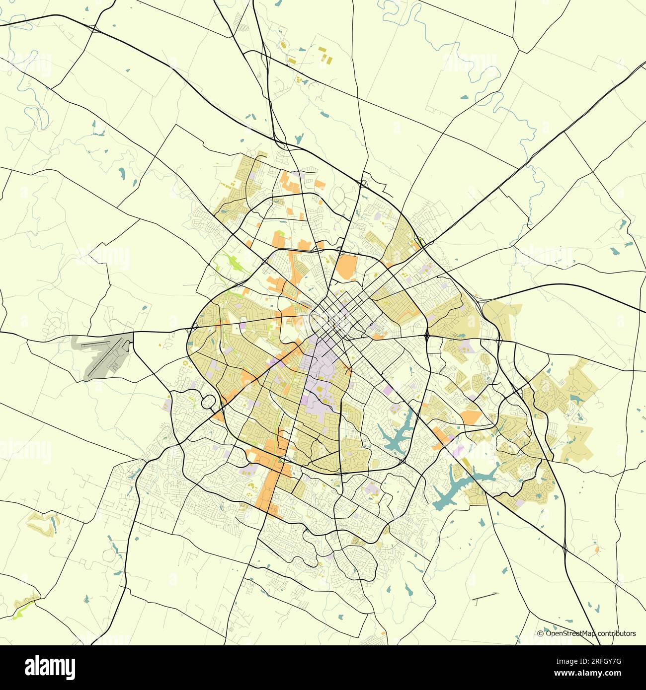 Carte vectorielle de Lexington Kentucky USA Illustration de Vecteur