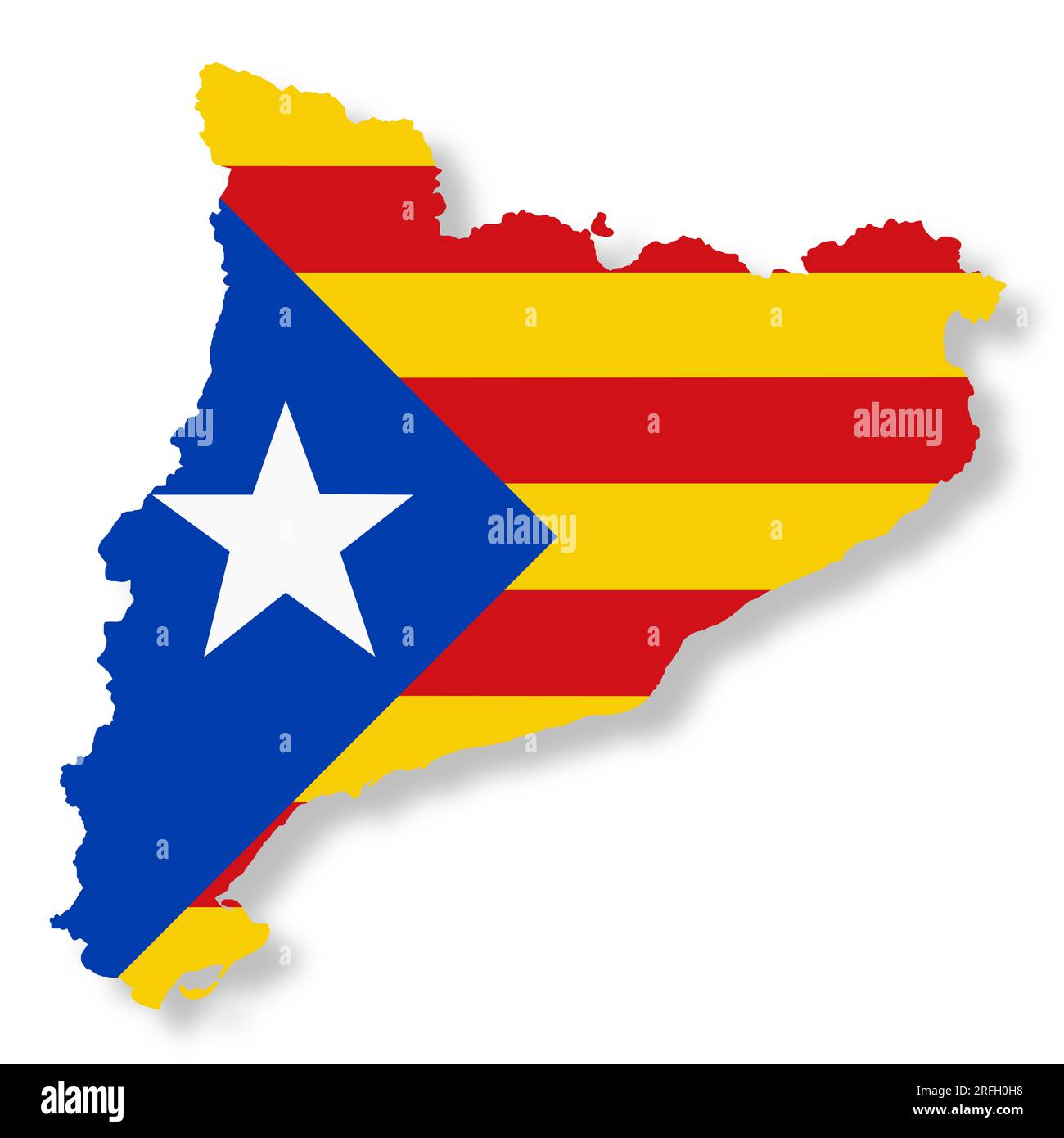 Carte du drapeau de l'indépendance de Catalogne illustration 3d avec chemin de détourage Banque D'Images