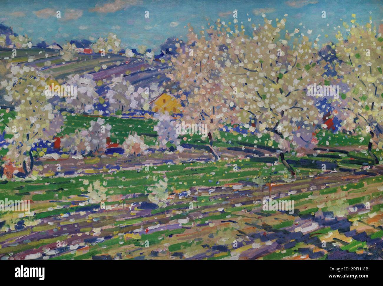 Purvitis de Vilhelms (1872-1945). Peintre letton. Au printemps (Blossom Time), 1933-1934. Huile sur carton, 73 x 104 cm. Musée national letton d'Art. Riga. Lettonie. Banque D'Images