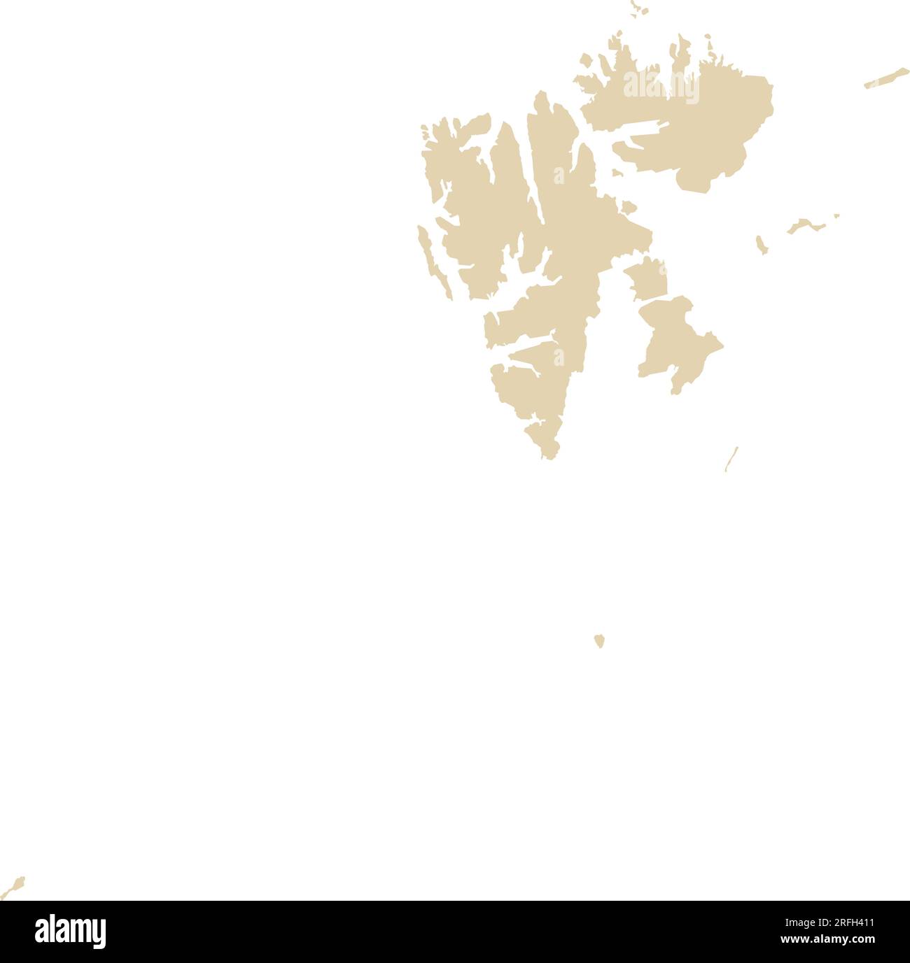 Carte couleur CMJN BEIGE de SVALBARD ET JAN MAYEN Illustration de Vecteur