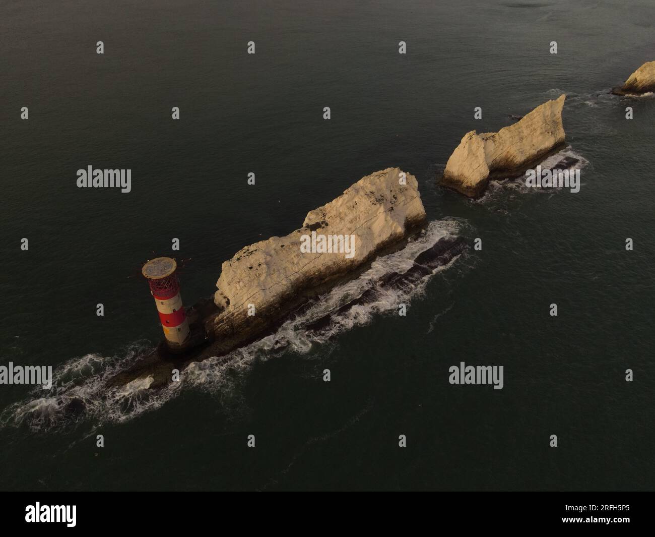 Les aiguilles, île de Wight, par le haut Banque D'Images