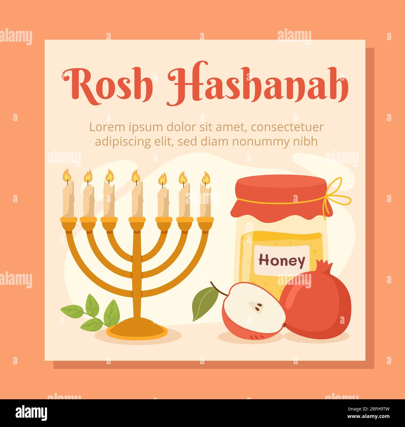 Concept de vecteur de bannière Rosh Hashanah Illustration de Vecteur