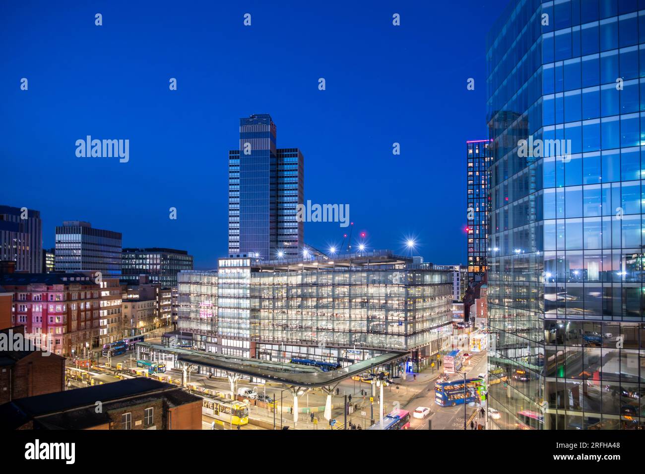 Shudehill Interchange est un carrefour de transport entre la gare Victoria de Manchester et le quartier nord dans le centre-ville de Manchester, en Angleterre Banque D'Images