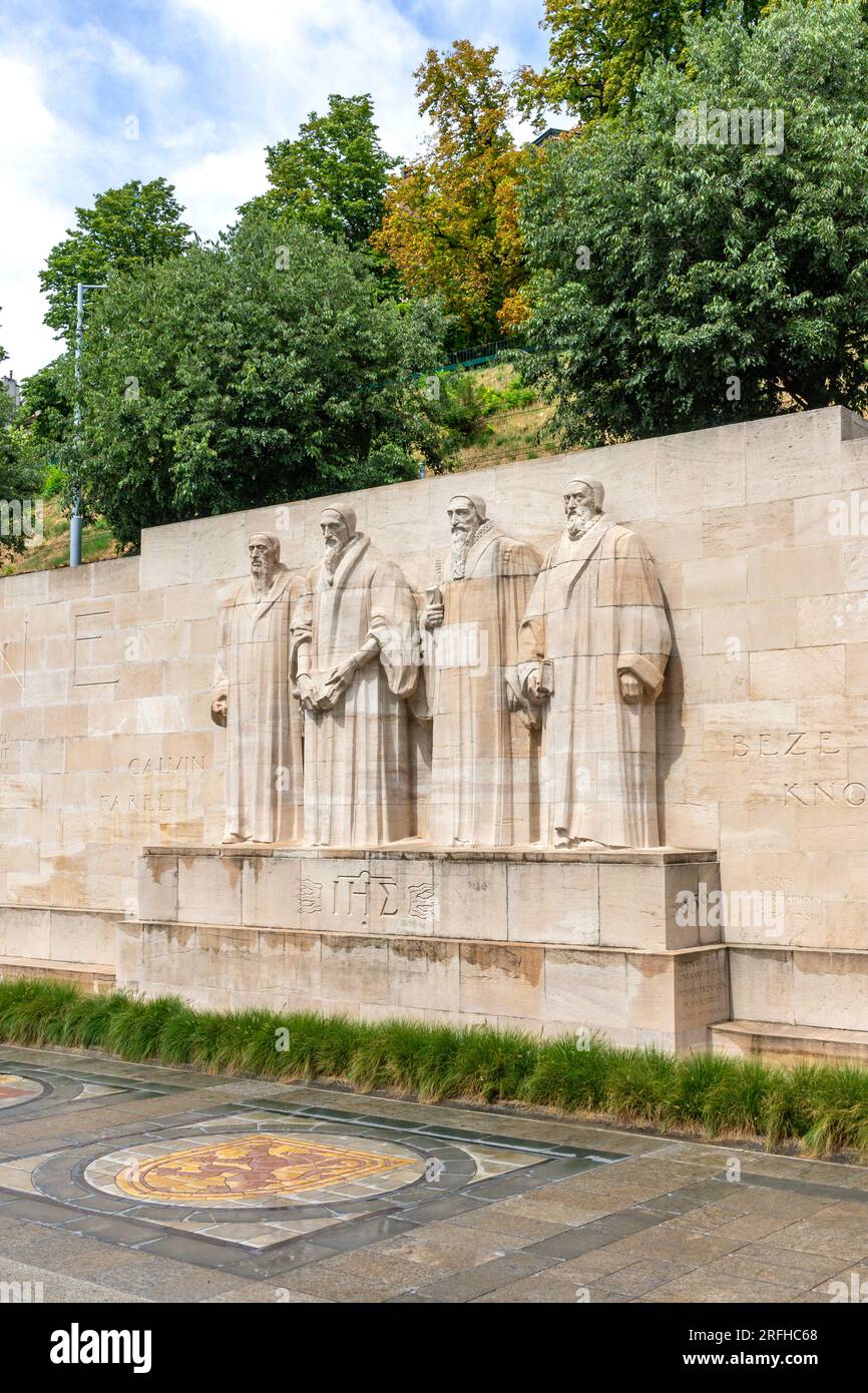 Mur des réformateurs, Parc des bastions, Vieille-ville, Genève (Genève) Canton de Genève, Suisse Banque D'Images