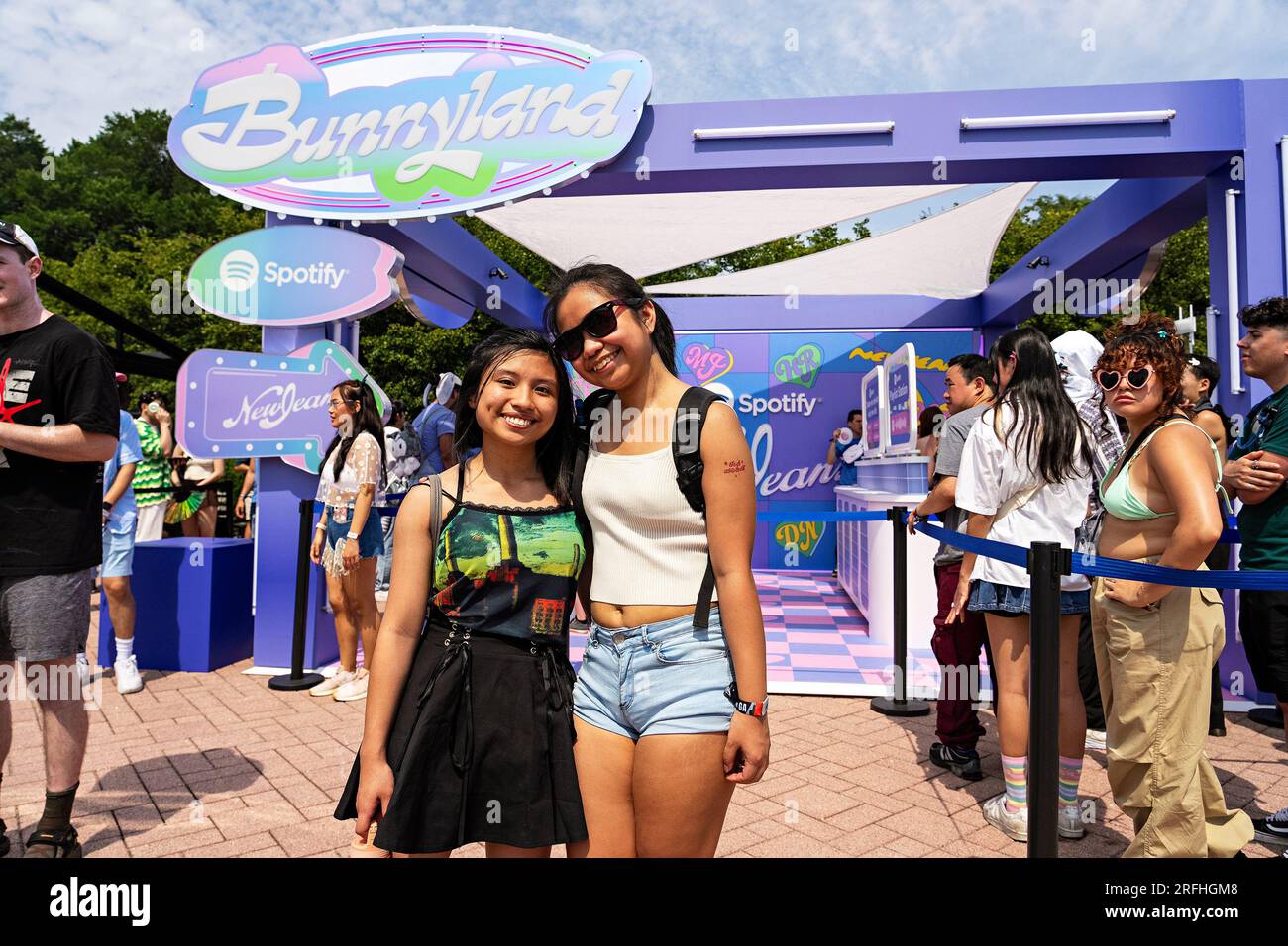 Spotify Presents: Bunnyland at Lollapalooza, a dedicated space packed with activities and prizes for fans to enjoy, on day one of the Lollapalooza Music Festival on Thursday, Aug. 3, 2023, at Grant Park in Chicago. (Photo by Amy Harris/Invision/AP) Banque D'Images
