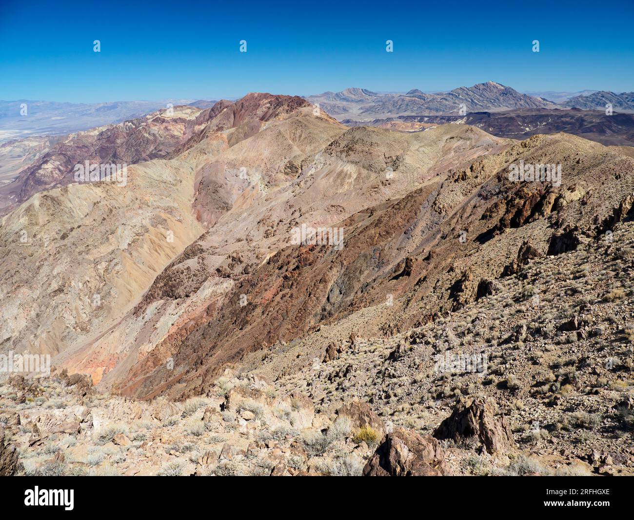 Vue vers le nord depuis Dante’s View dans le parc national de la Vallée de la mort, Californie, États-Unis. Banque D'Images Vue vers le nord depuis Dante’s View dans le parc national de la Vallée de la mort, Californie, États-Unis. Banque D'Images