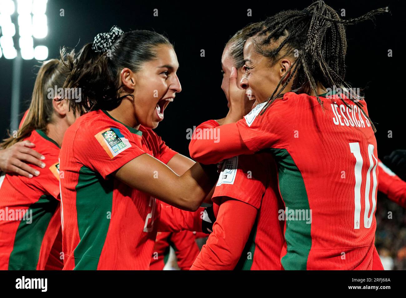 Hamilton, Nouvelle-Zélande. 27 juillet 2023. Coupe du monde féminine de la FIFA 2023 Groupe E - Portugal vs Vietnam. Telma Encarnacao, du Portugal (n°23) célèbre après avoir marqué le premier but de l'histoire du Portugal à l'étape de la coupe du monde. DAT DO/Alamy Live News Banque D'Images