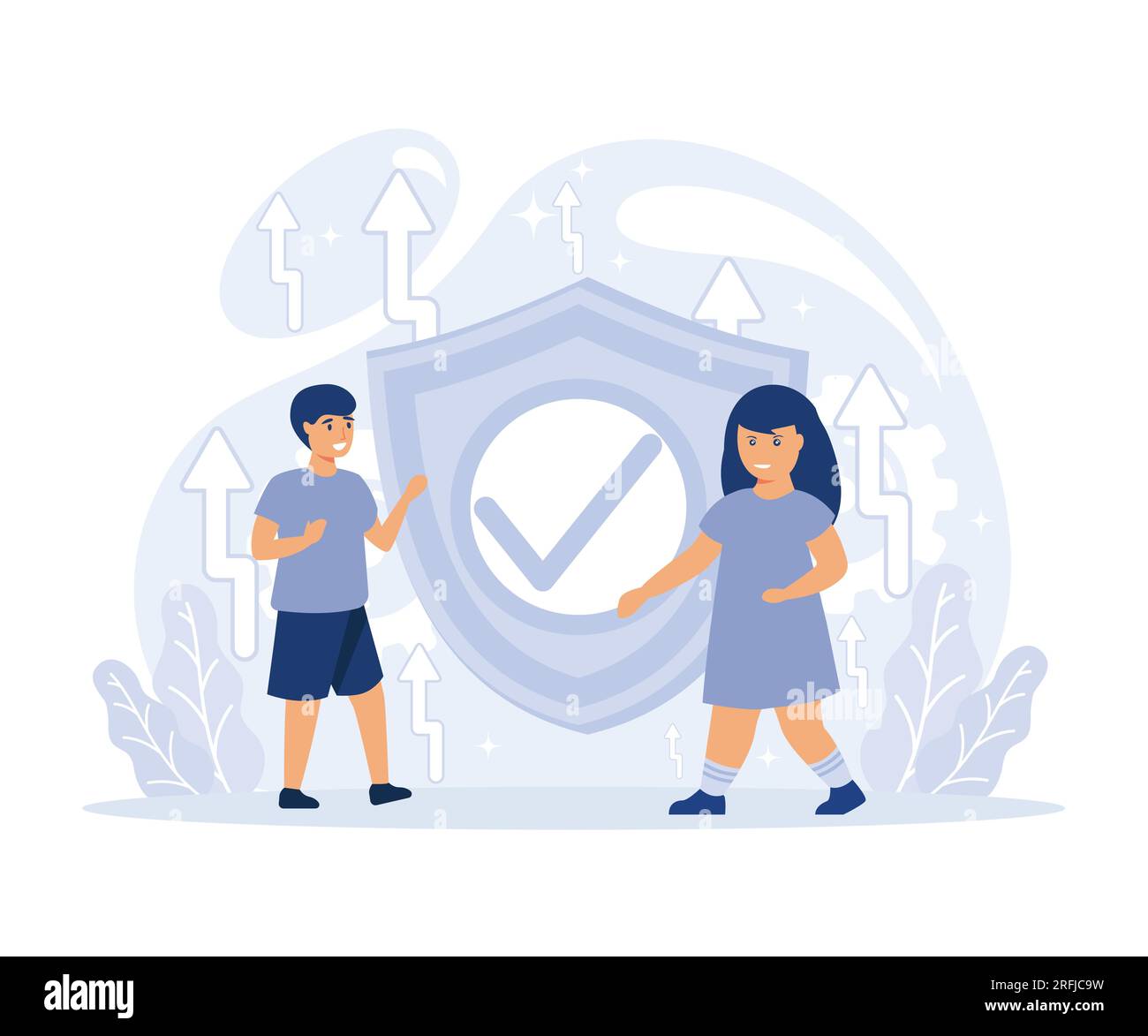 concept de questions familiales et sociales, relation familiale, aider les enfants, problème familial, illustration moderne vectorielle plate Illustration de Vecteur