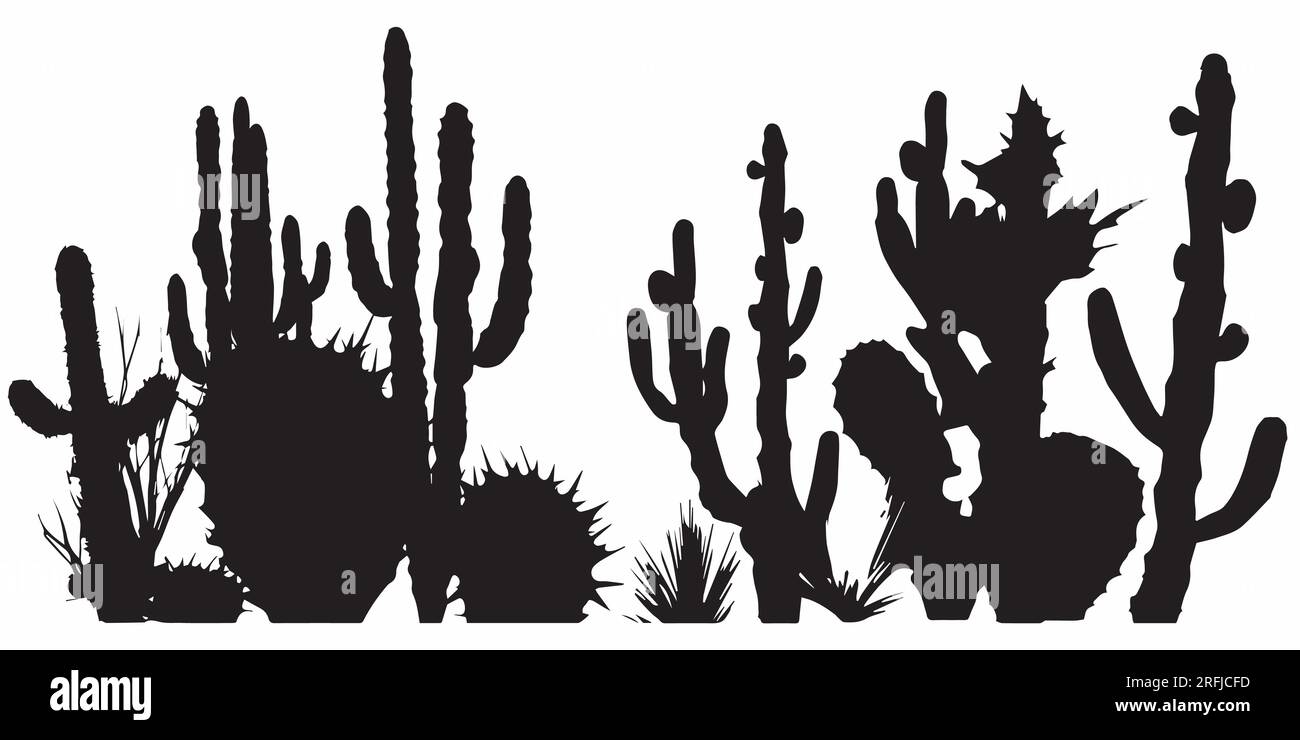 Illustration vectorielle Silhouette Desert Tree Illustration de Vecteur