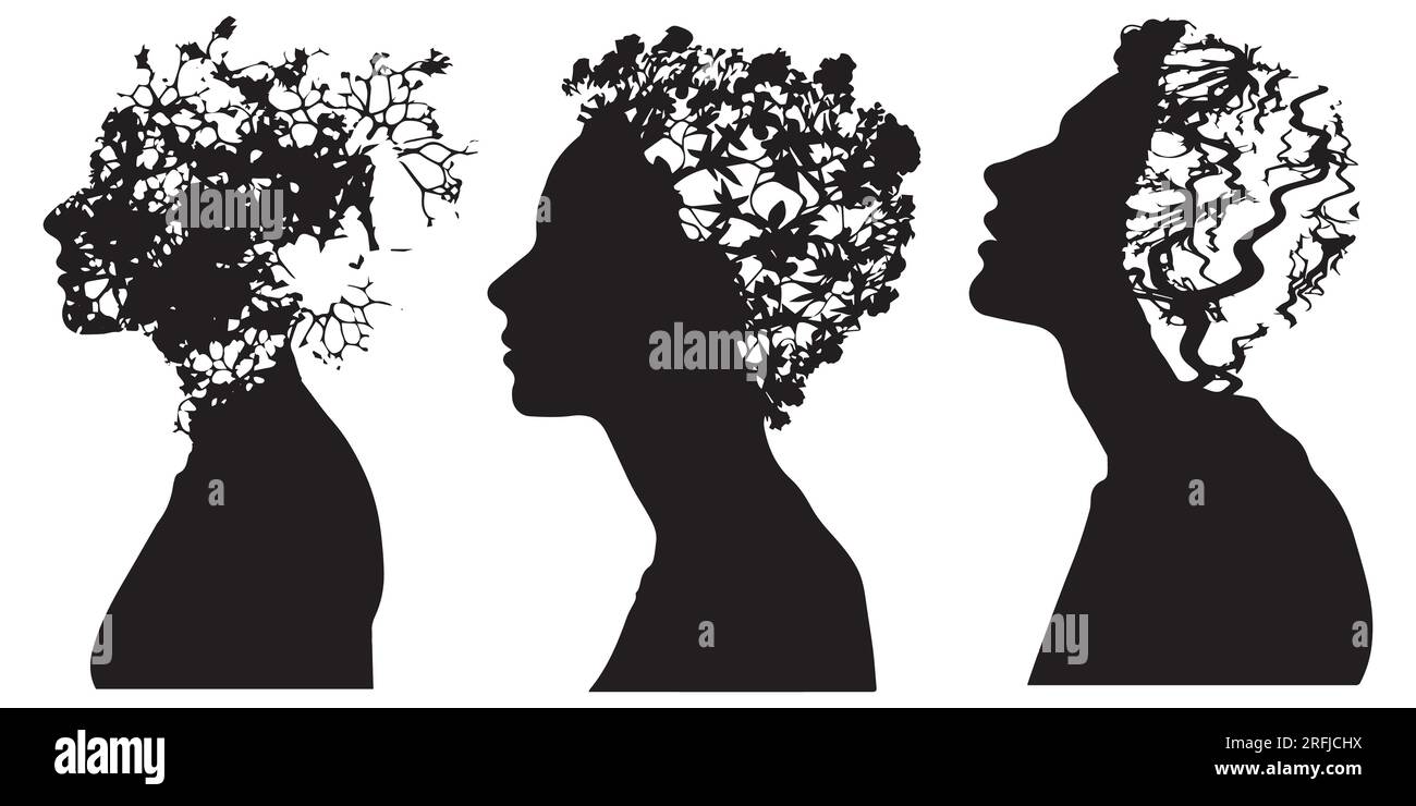 Les femmes blessées par des maladies silhouette illustration vectorielle Illustration de Vecteur