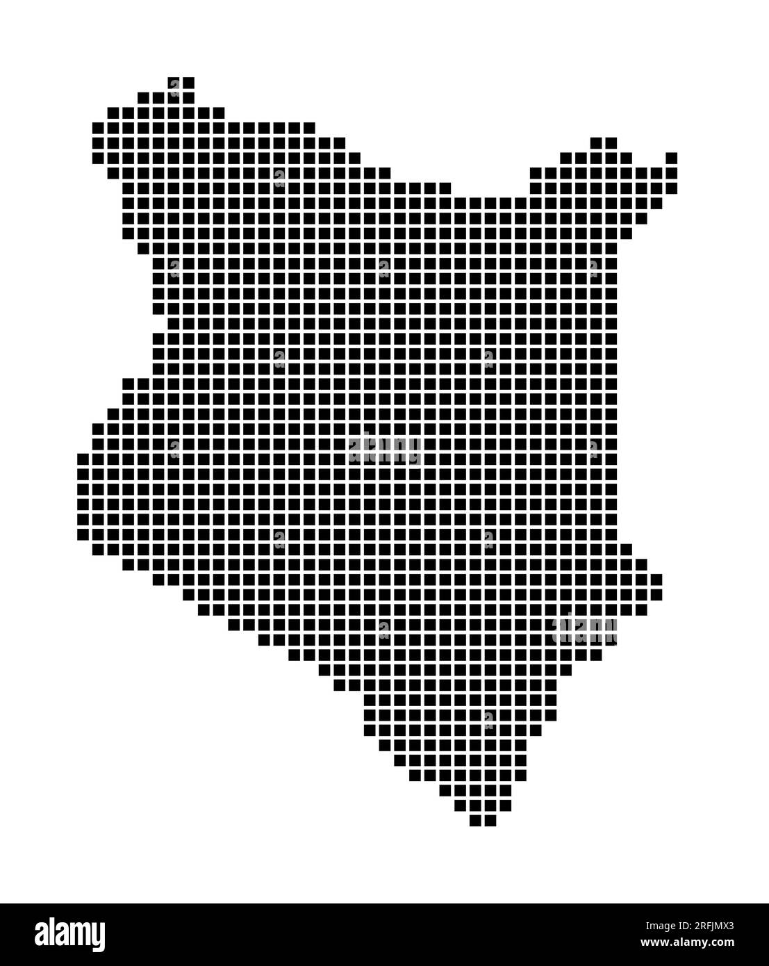 Carte Kenya. Carte du Kenya en pointillés. Bordures du pays remplies de rectangles pour votre conception. Illustration vectorielle. Illustration de Vecteur
