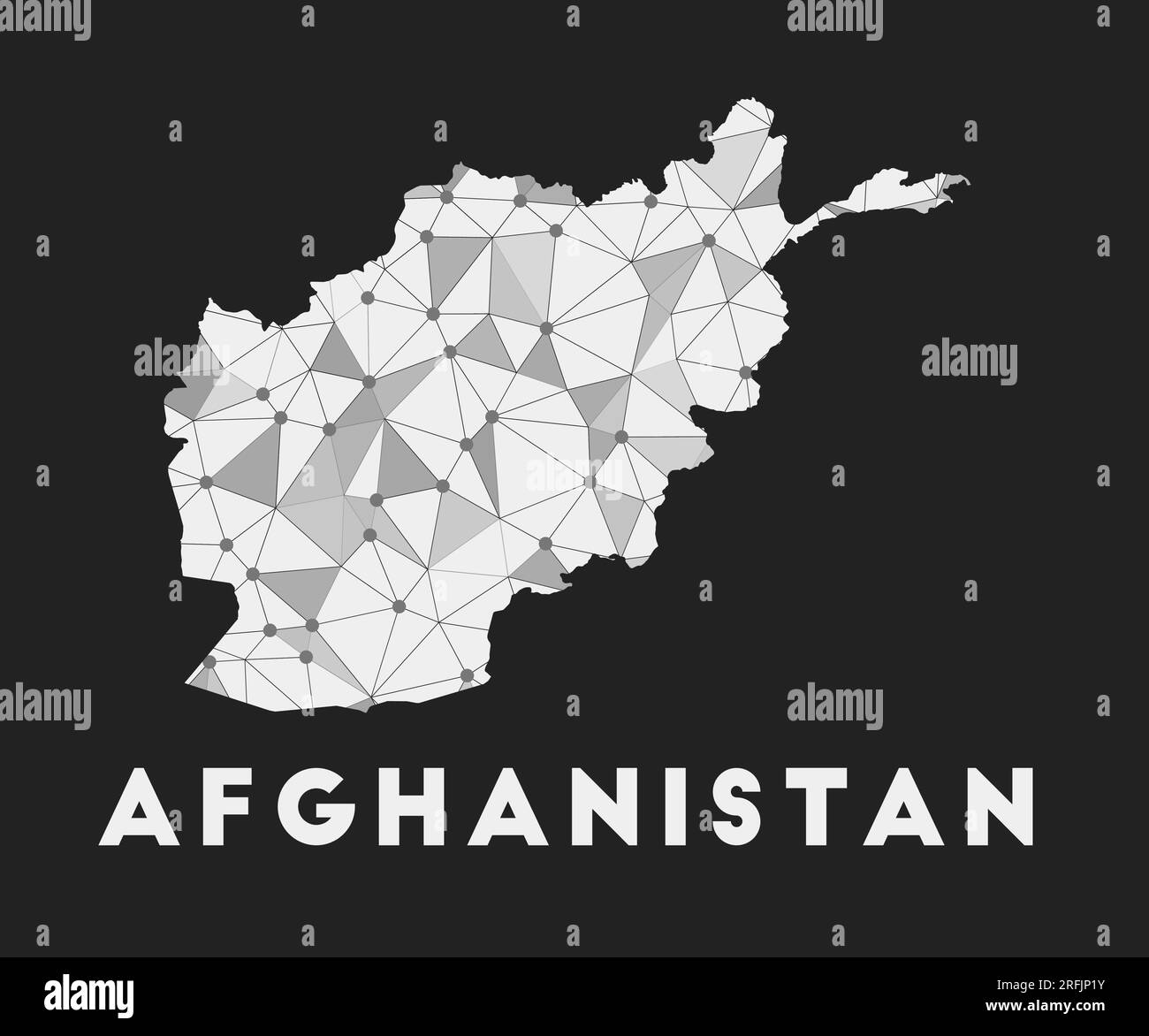 Carte du réseau de communication de l'Afghanistan du pays. Afghanistan design géométrique tendance sur fond sombre. Illustration de Vecteur