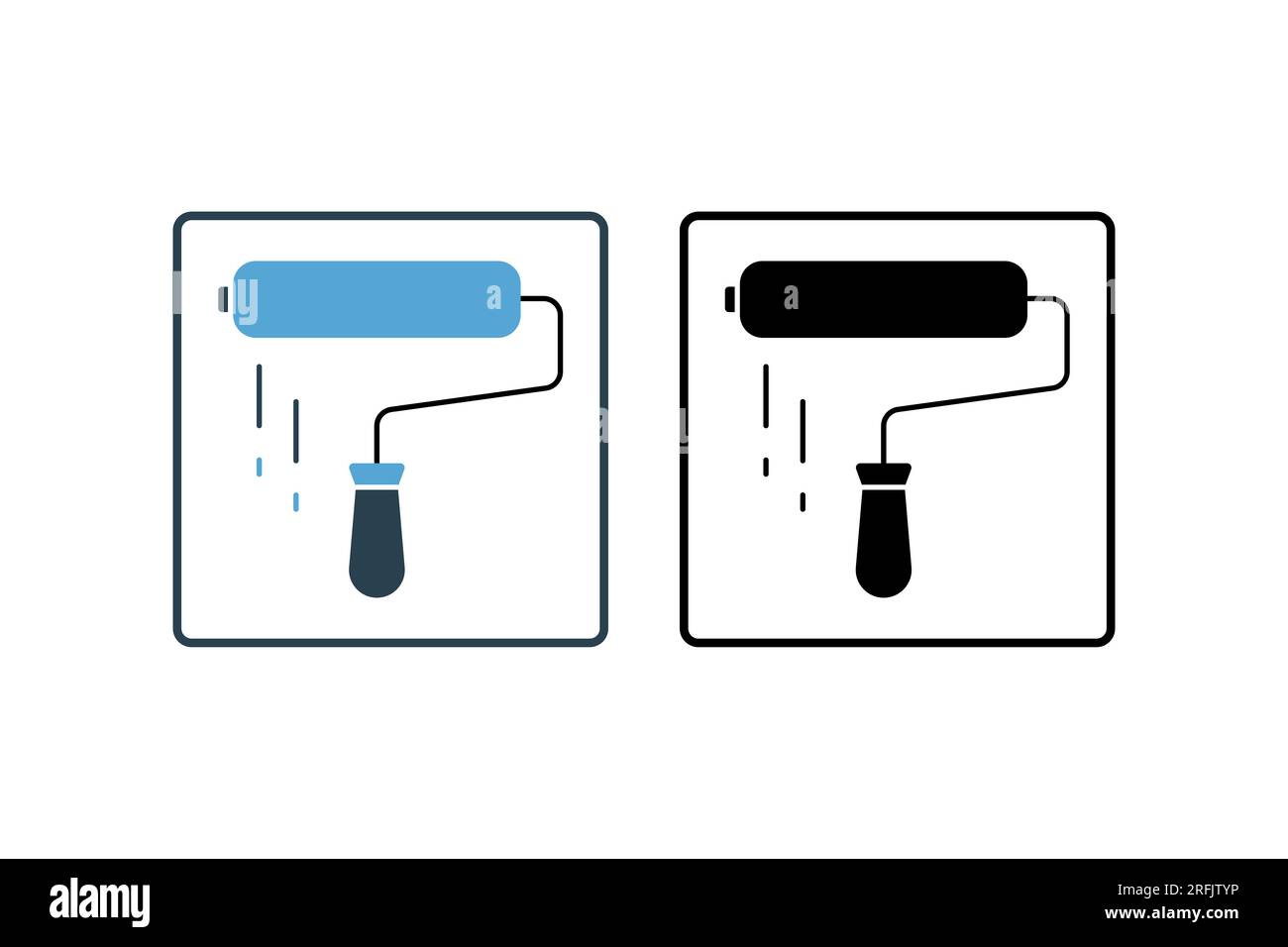 Icône rouleau à peinture. icône associée à la peinture. utilisé dans la peinture de maison. style d'icône solide. Conception vectorielle simple modifiable Illustration de Vecteur