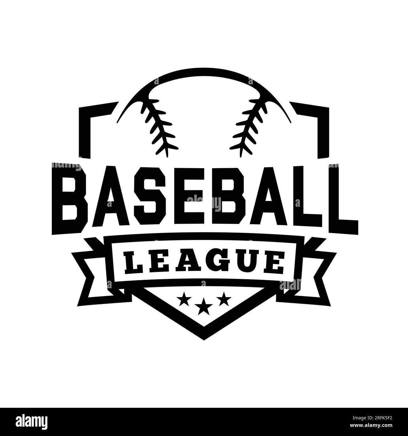 Emblème du bouclier de la ligue de baseball. Design graphique pour t-shirt. Vecteur et illustration. Illustration de Vecteur