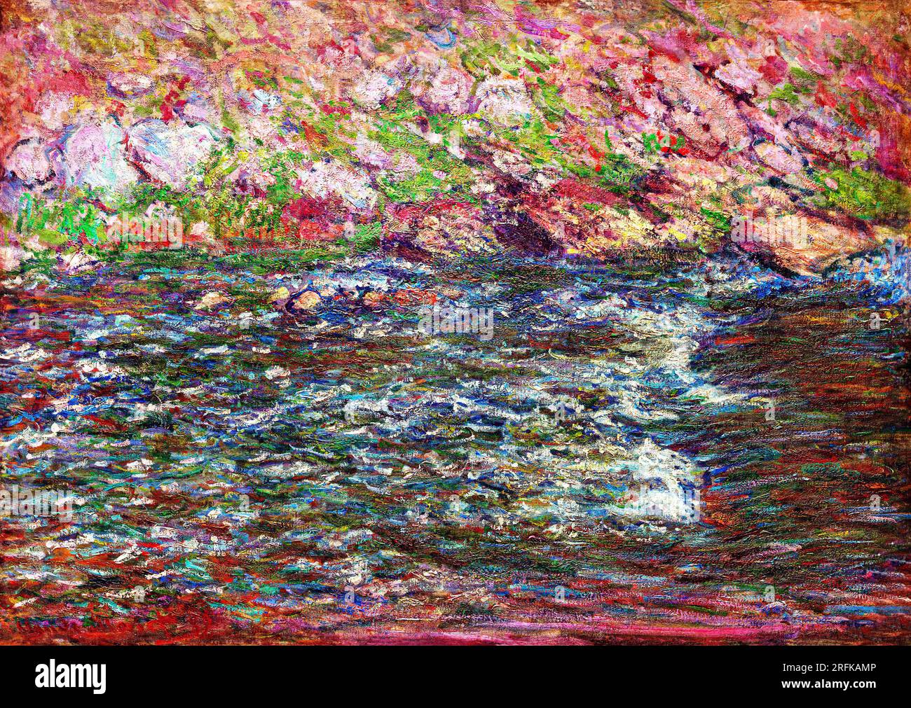 Rapides sur la petite Creuse à Fresselines de Claude Monet, tableau célèbre en haute résolution. Original du MET. Banque D'Images