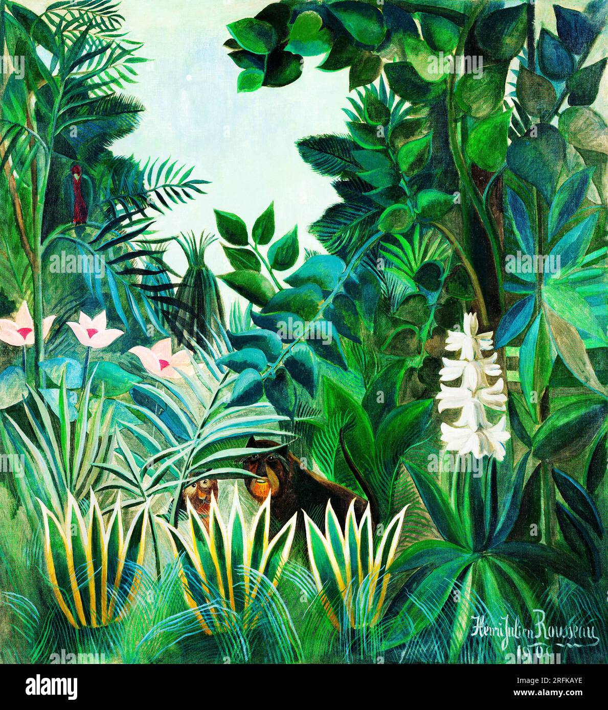 La jungle équatoriale par Henri Rousseau. Original de la National Gallery of Art. Banque D'Images
