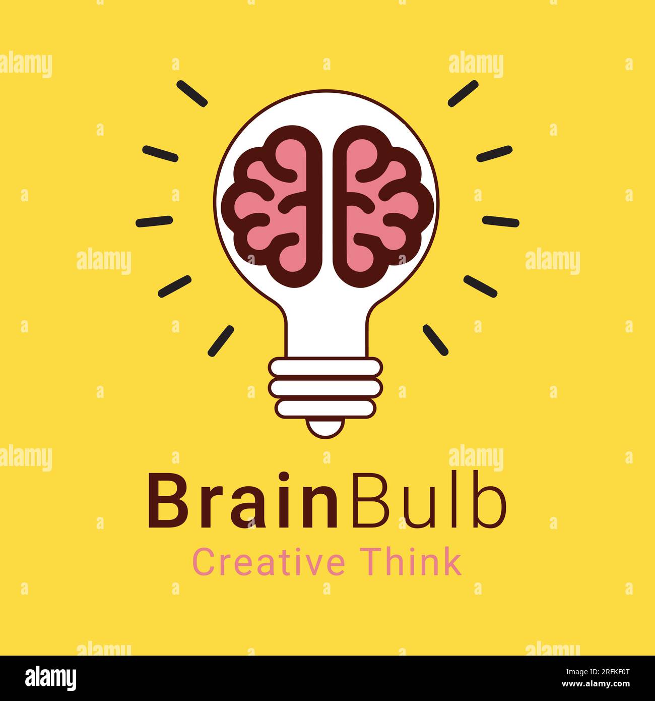Brain Bulb Idea Creative Idea logo Design Illustration de Vecteur