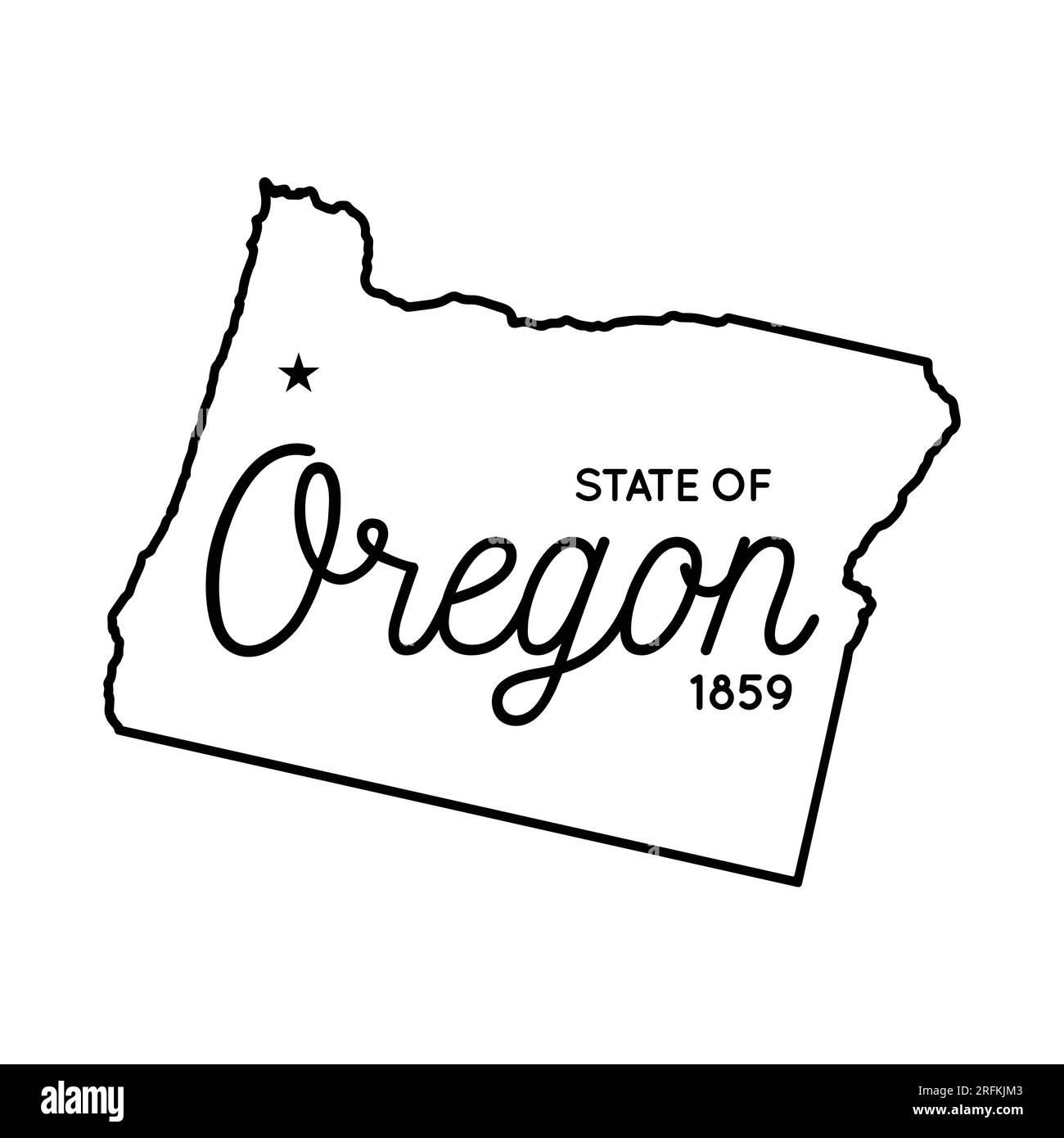 Carte de l'état de l'Oregon. Modèle de conception de carte Oregon. Vecteur et illustration. Illustration de Vecteur