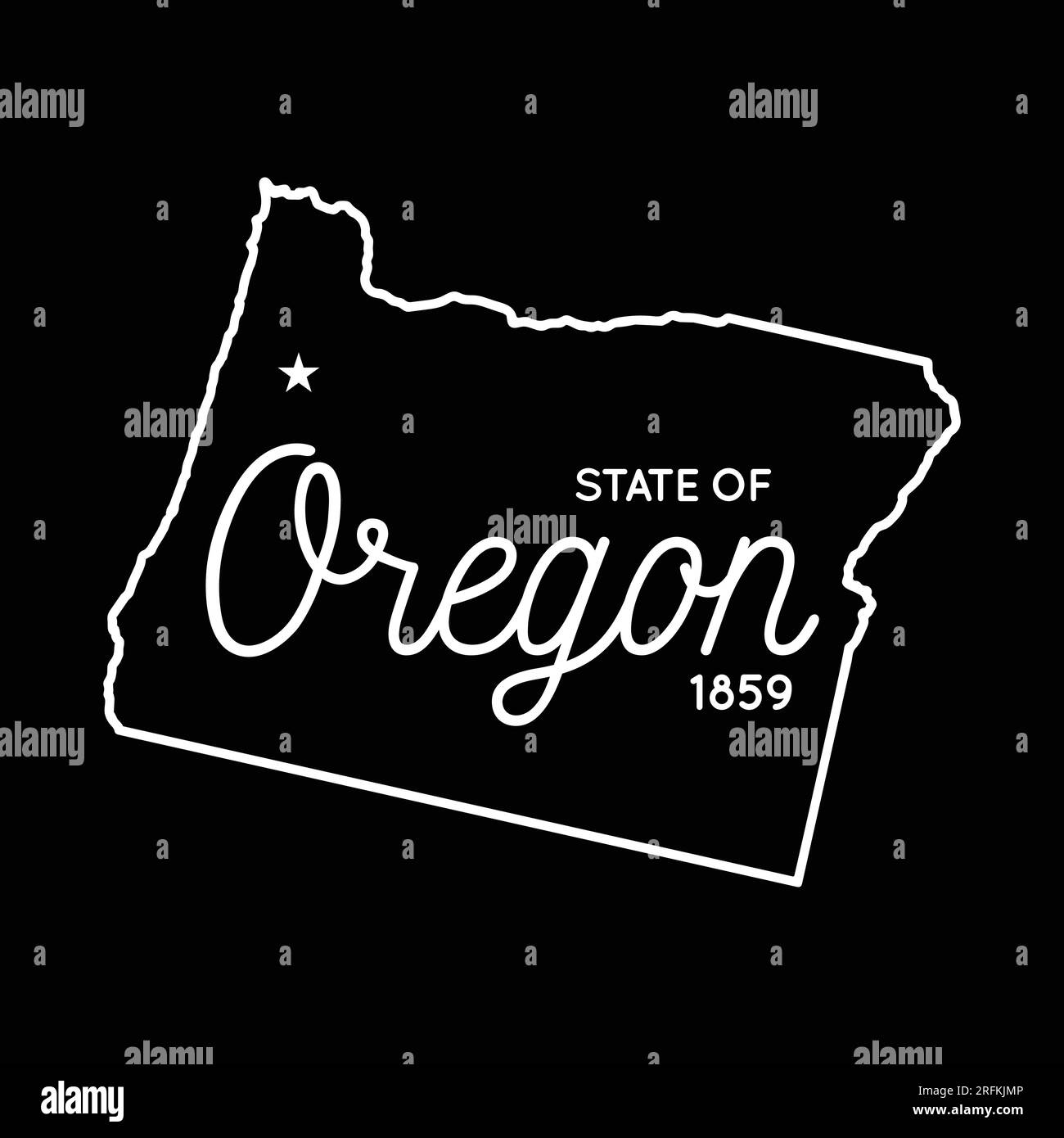 Carte de l'état de l'Oregon. Modèle de conception de carte Oregon. Vecteur et illustration. Illustration de Vecteur