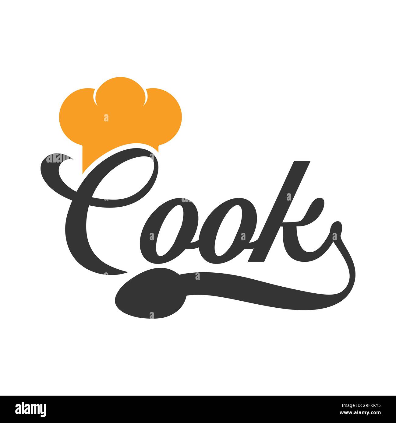 Cook Chef logo Design Cook avec Spoon logo Chef Hat Logotype Illustration de Vecteur