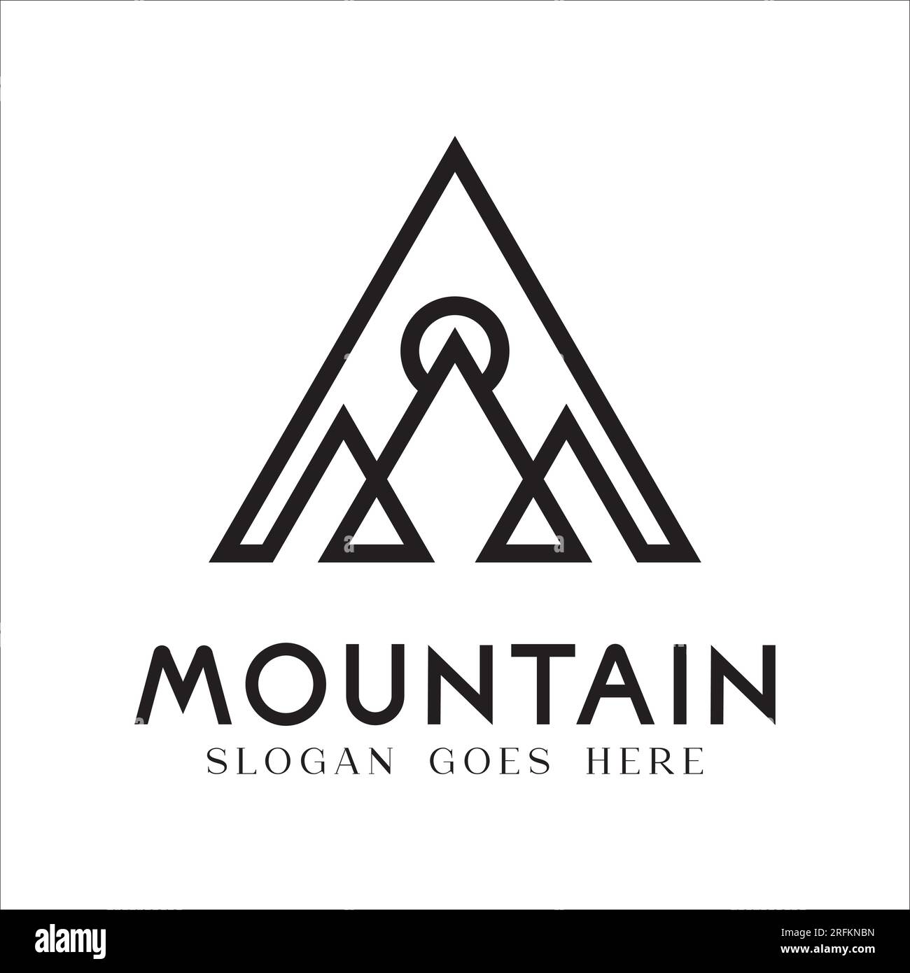 Design moderne minimal Mountain Outdoor logo Illustration de Vecteur