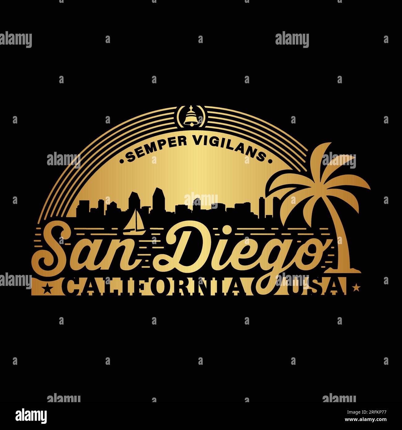 San Diego, Californie. Modèle de conception de logo. Vecteur et illustration. Illustration de Vecteur