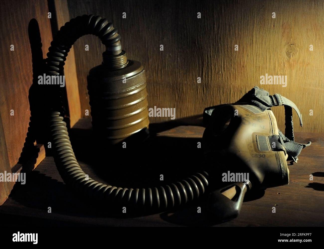 Mausolée de lutte et de martyre. Musée situé dans le sous-sol de l'ancien siège de la Gestapo. En 1941, il a été repris par le régime nazi pendant la Seconde Guerre mondiale (1939-1945) comme centre de détention de la Gestapo pendant l'occupation de la ville par les troupes allemandes. Dispositif de torture utilisant des agents chimiques. Varsovie, Pologne. Banque D'Images