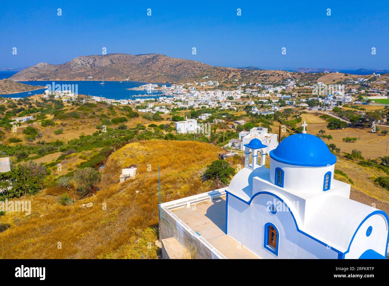 Le port pittoresque de l'île de Lipsi, Dodécanèse, Grèce Banque D'Images