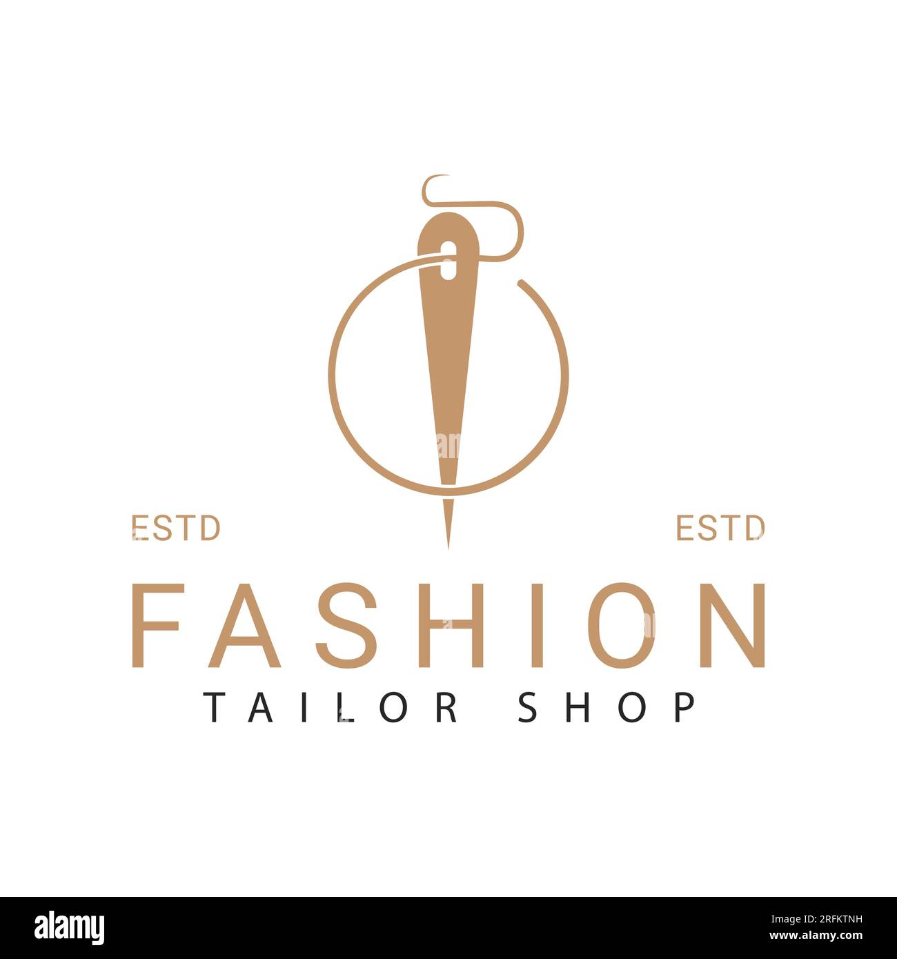 Logo de luxe Fashion Needle Design Tailor Shop logotype Illustration de Vecteur