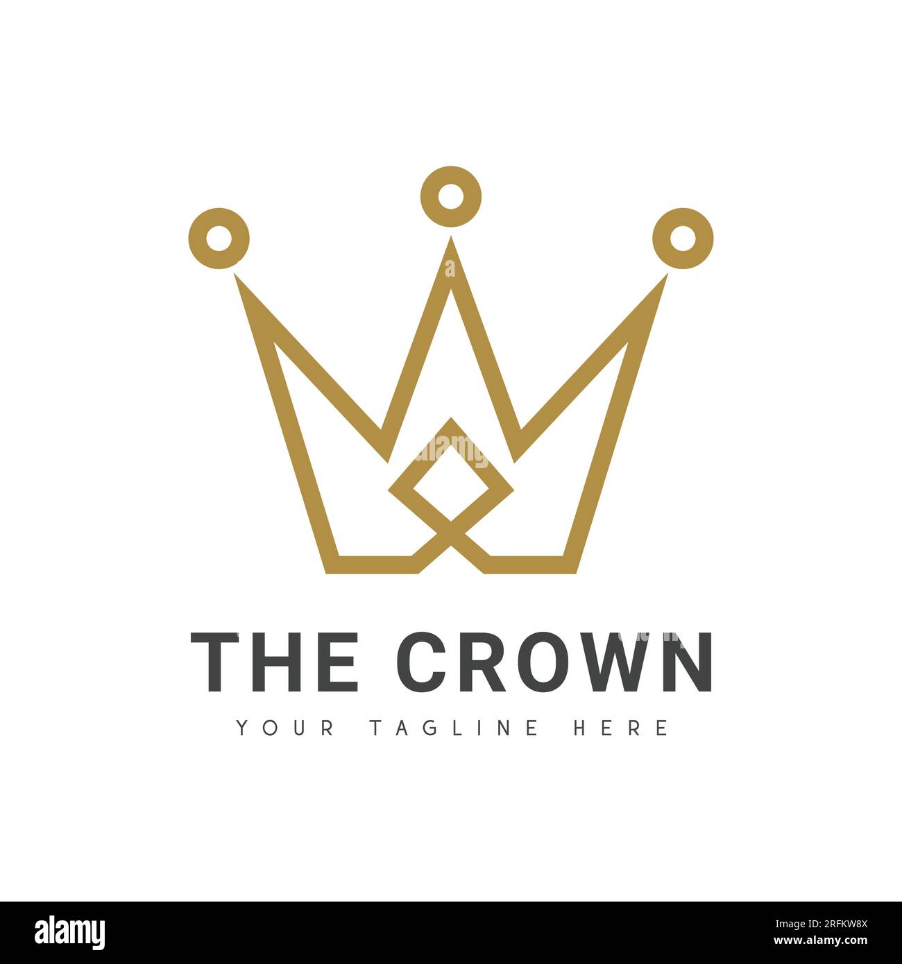 Logo de luxe Crown King Design Queen logotype Illustration de Vecteur