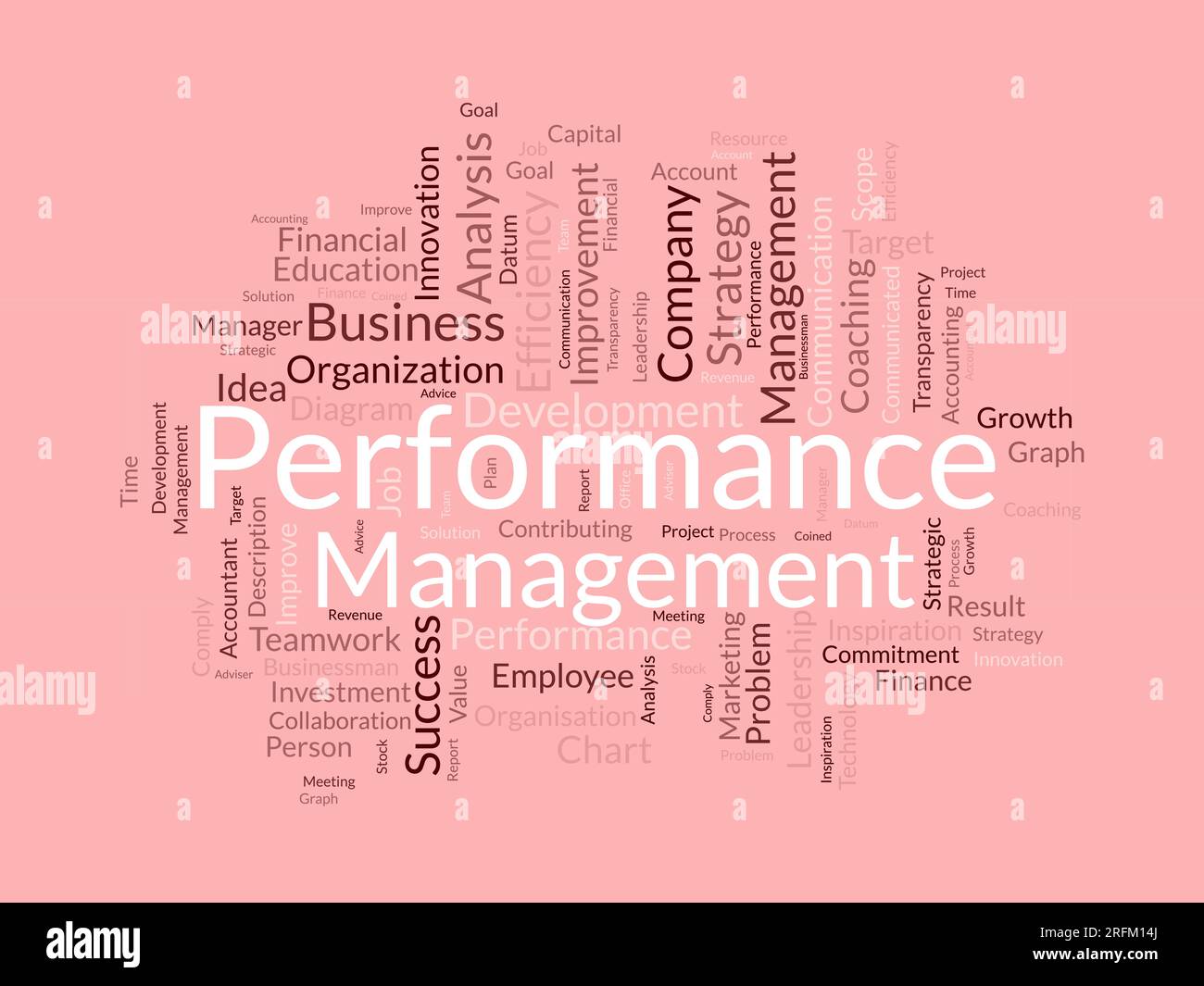 Concept d'arrière-plan Word Cloud pour la gestion des performances. Engagement des employés progression stratégie de l'efficacité du coaching d'entreprise. illustration vectorielle. Illustration de Vecteur