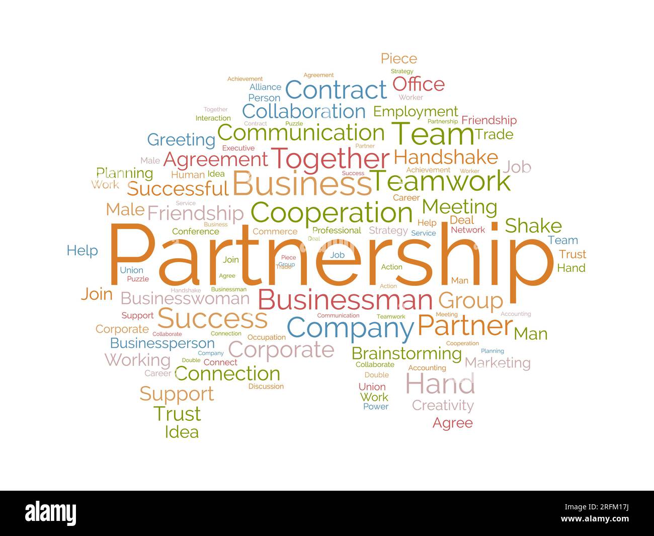 Concept d'arrière-plan Word Cloud pour le partenariat. Succès du travail d'équipe d'entreprise, stratégie d'amitié du succès de l'entreprise. illustration vectorielle. Illustration de Vecteur