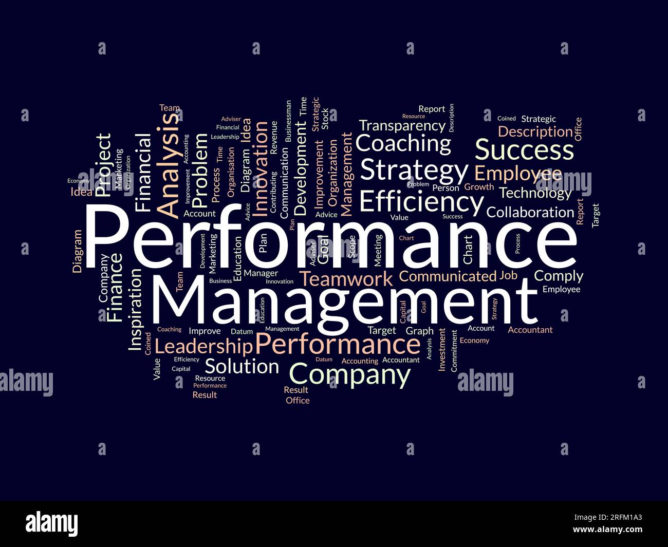 Concept d'arrière-plan Word Cloud pour la gestion des performances. Engagement des employés progression stratégie de l'efficacité du coaching d'entreprise. illustration vectorielle. Illustration de Vecteur