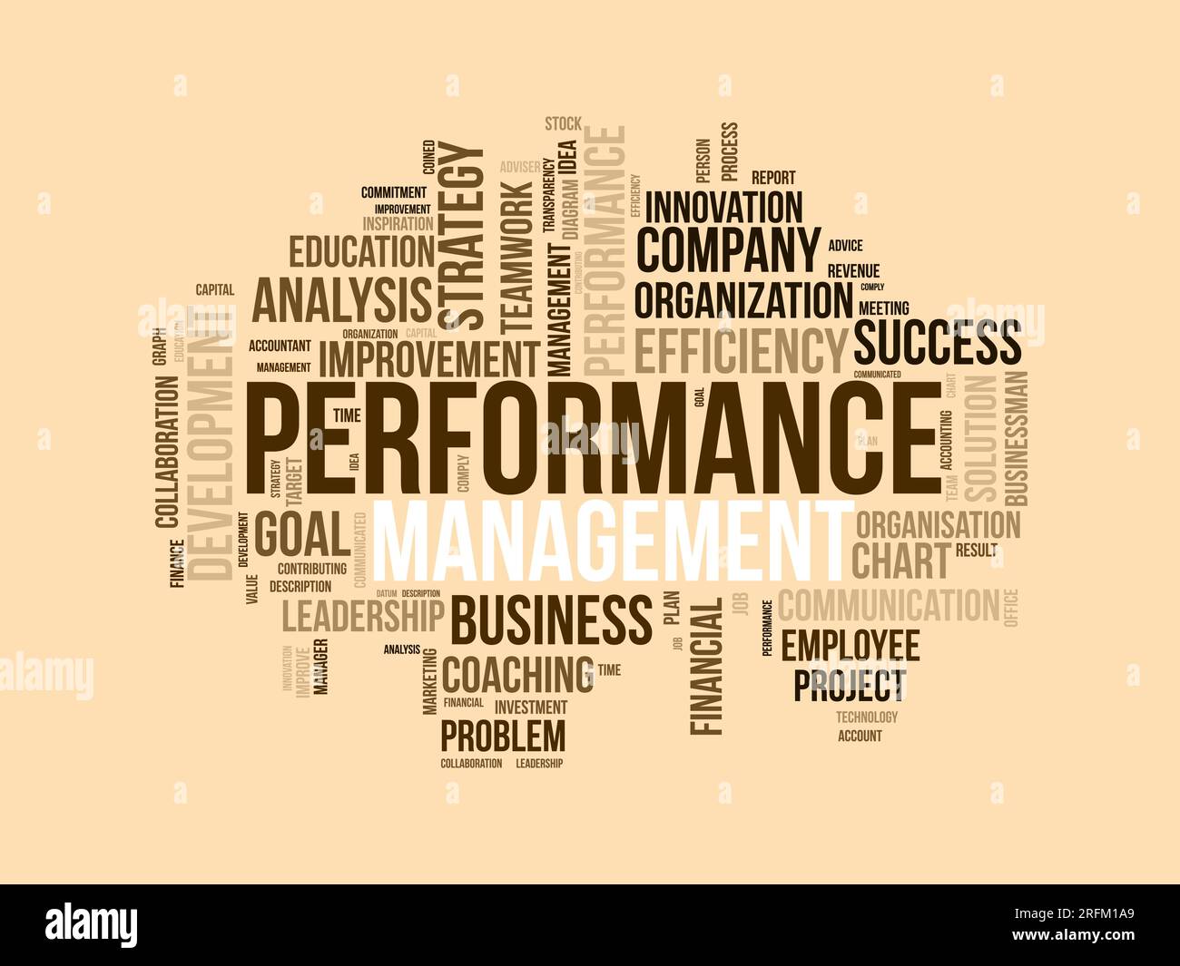 Concept d'arrière-plan Word Cloud pour la gestion des performances. Engagement des employés progression stratégie de l'efficacité du coaching d'entreprise. illustration vectorielle. Illustration de Vecteur