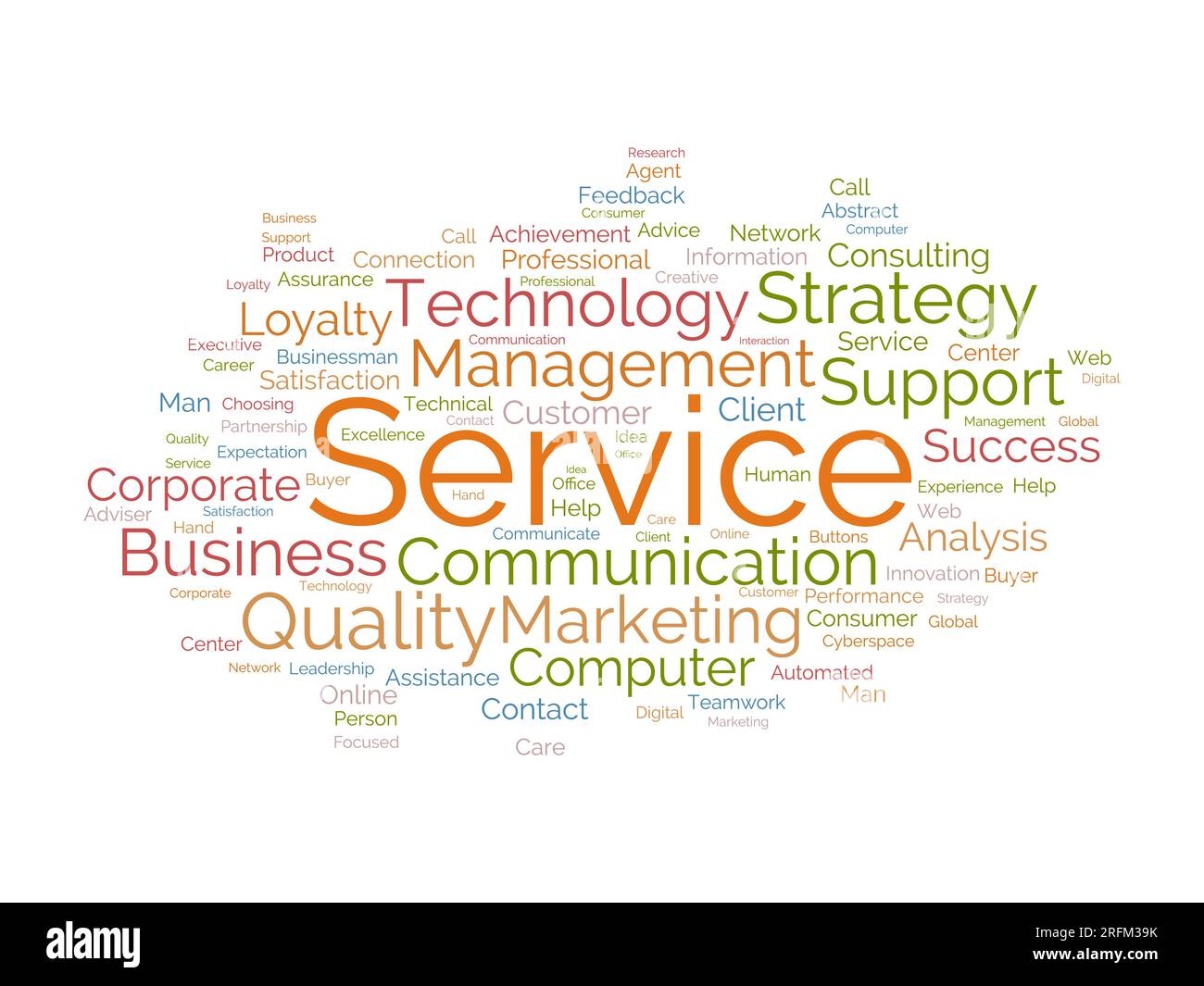 Concept d'arrière-plan Word Cloud pour le service. Soutien de la qualité, conseils de gestion de la clientèle en matière de stratégie de communication. illustration vectorielle. Illustration de Vecteur