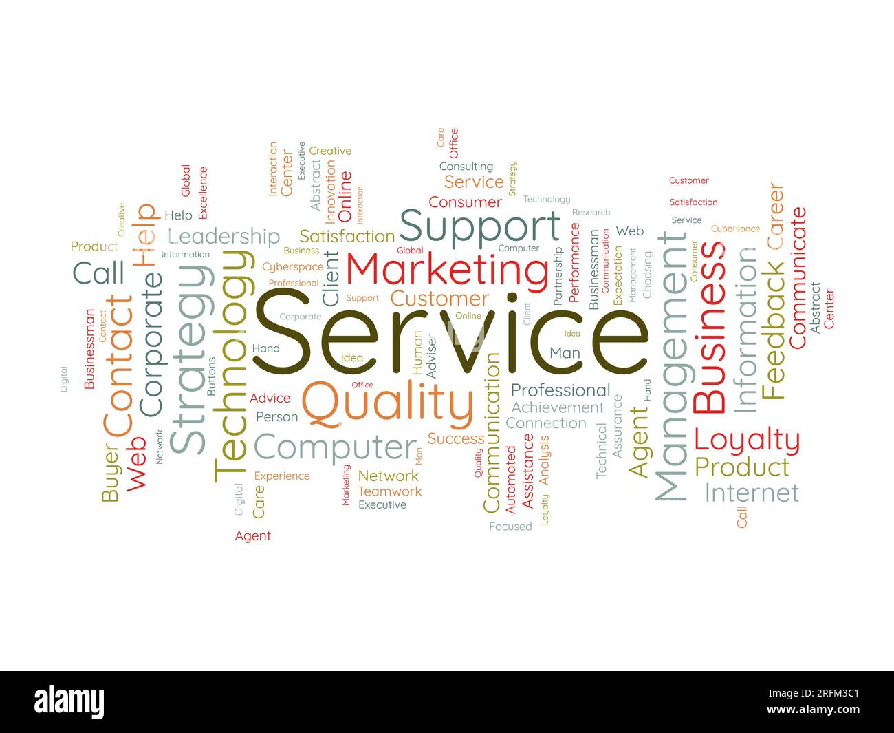 Concept d'arrière-plan Word Cloud pour le service. Soutien de la qualité, conseils de gestion de la clientèle en matière de stratégie de communication. illustration vectorielle. Illustration de Vecteur